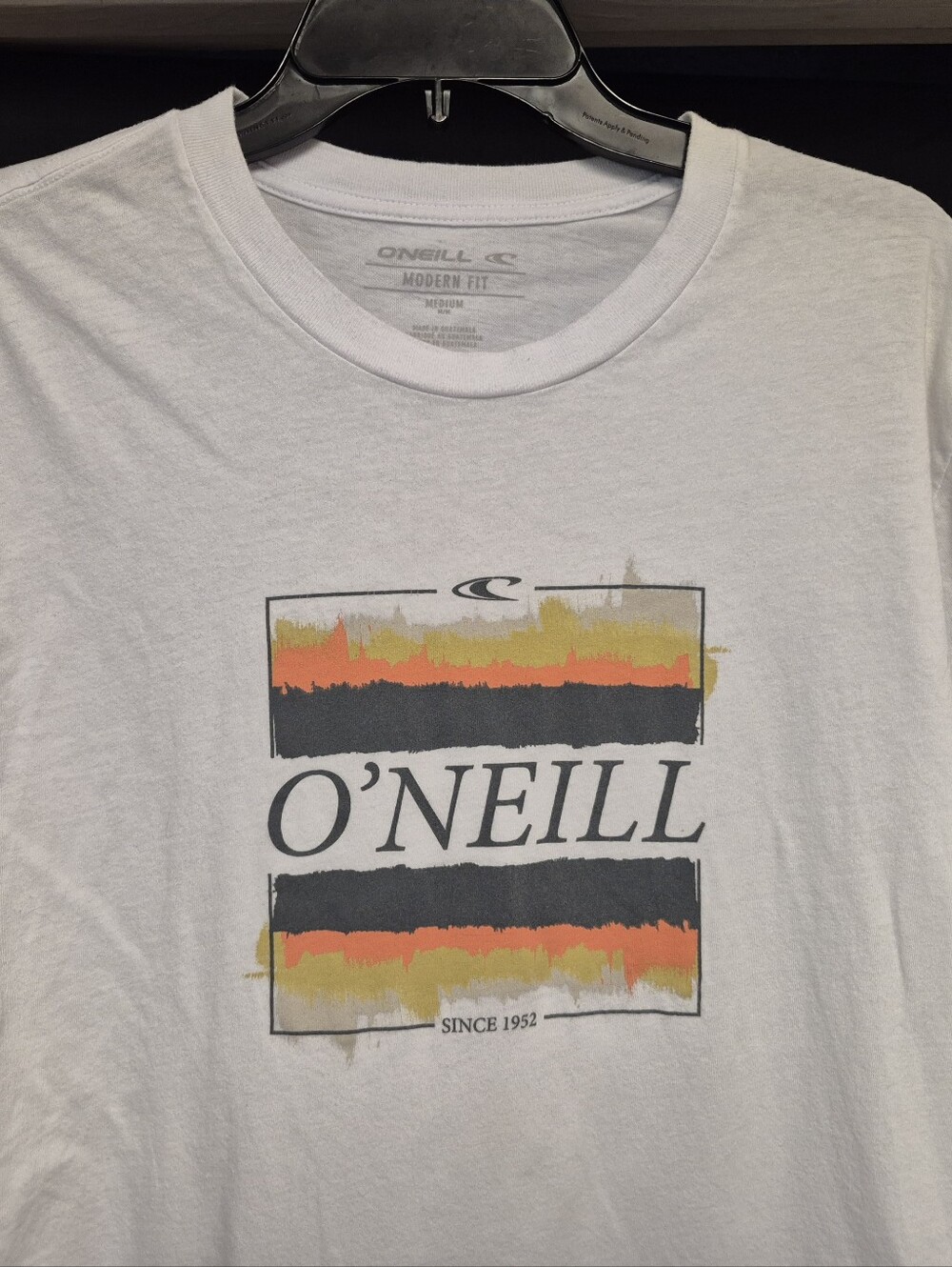 O'Neill White Short-Sleeve Graphic Tee with Orange & Yellow Accents